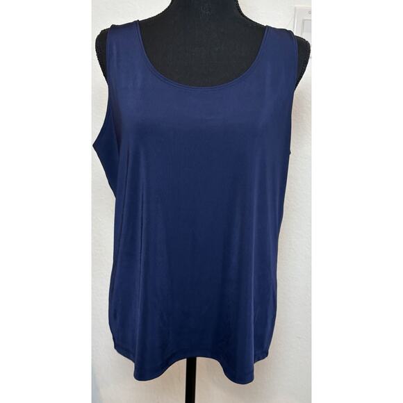 Easywear by Chico’s Navy Blue Ribbed Layering Tank Size 3 (XL) - Picture 1 of 4